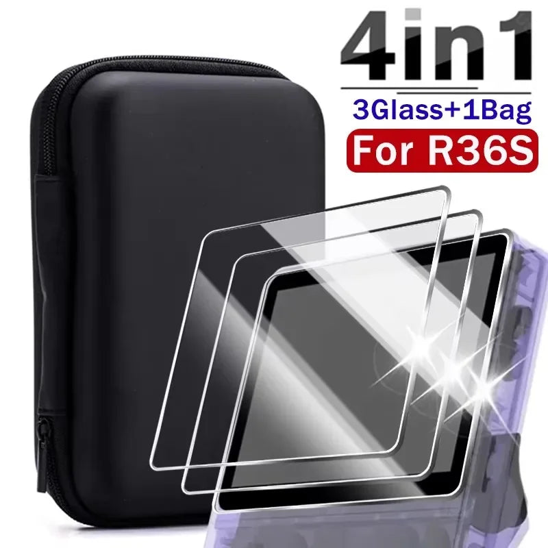Pack Funda + Cristal Templado para Consola R36S | Accesorios Retro Gaming