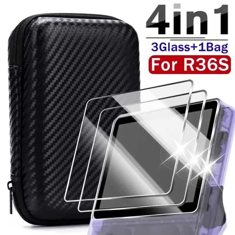 Pack Funda + Cristal Templado para Consola R36S | Accesorios Retro Gaming
